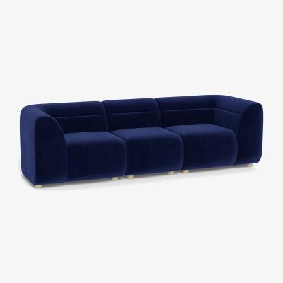 Heal's Heal's Lilli 3 Seater Sofa Smart Luxe Velvet Midnight Natural Ash Feet - Heal's UK Furniture
