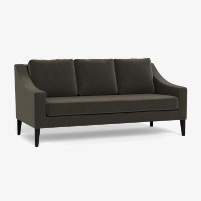 Heal's Heal's Richmond 3 Seater Sofa Velvet Charcoal Walnut Feet - Heal's UK Furniture