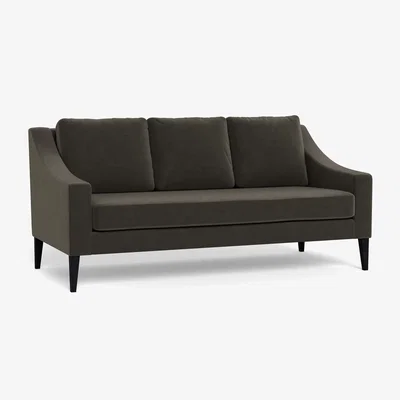 Heal's Heal's Richmond 3 Seater Sofa Velvet Charcoal Walnut Feet - Heal's UK Furniture