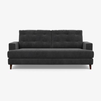 Heal's Heal's Mistral 3 Seater Sofa Smart Luxe Velvet Nickel Bitter Chocolate Feet - Heal's UK Furniture