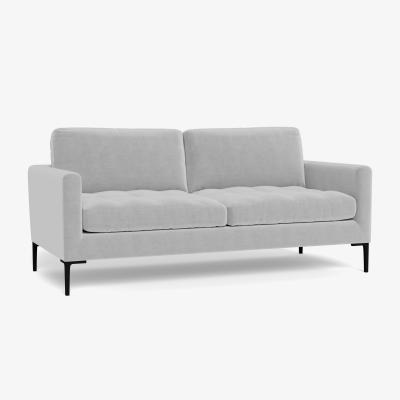 Heal's Heal's Eton 3 Seater Sofa Velvet Platinum Black Feet - Heal's UK Furniture
