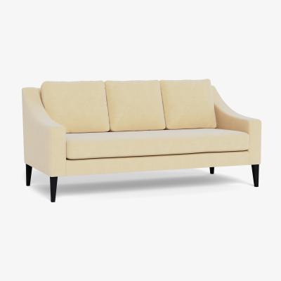 Heal's Heal's Richmond 3 Seater Sofa Smart Luxe Velvet Biscuit Black Feet