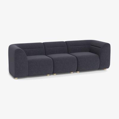 Heal's Heal's Lilli 3 Seater Sofa Texture Soot Natural Ash Feet - Heal's UK Furniture
