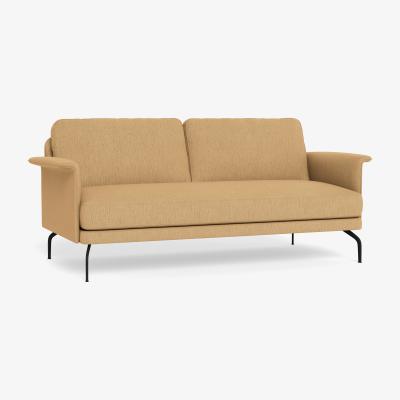Heal's Heal's Iver 3 Seater Sofa Smart Linen Mix Sand Black Feet