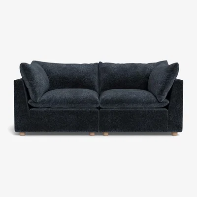 Heal's Heal's Astrid 3 Seater Sofa Boucle Velvet Space Natural Beech Feet