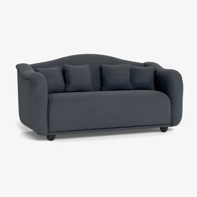 Heal's Heal's Tetbury 3 Seater Sofa Linen Dark Grey Black Beech Feet