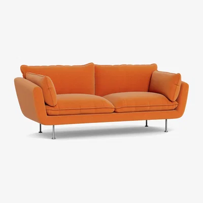 Heal's Heal's Allora 3 Seater Sofa Tejo Recycled Zinnia Brass Feet