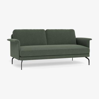 Heal's Heal's Iver 3 Seater Sofa Brushed Cotton Mist Black Feet