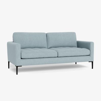 Heal's Heal's Eton 3 Seater Sofa Smart Linen Mix Duck Egg Black Feet - Heal's UK Furniture