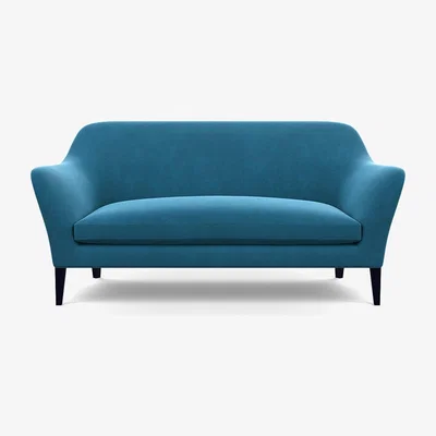 Heal's Heal's Wallis 3 Seater Sofa Smart Velvet Ocean Black Painted Oak Feet