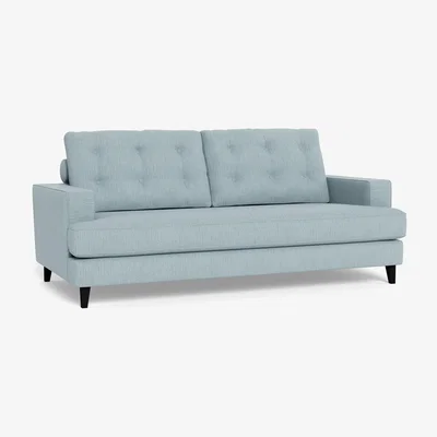 Heal's Heal's Mistral 3 Seater Sofa Smart Linen Mix Duck Egg Black Feet