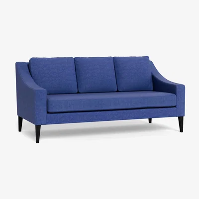 Heal's Heal's Richmond 3 Seater Sofa Brushed Cotton Cobalt Natural Feet
