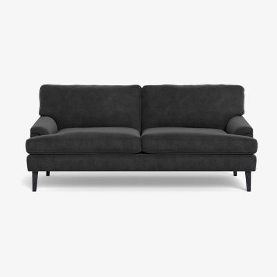 Heal's Heal's Stanton 3 Seater Sofa Smart Luxe Velvet Nickel Black Feet