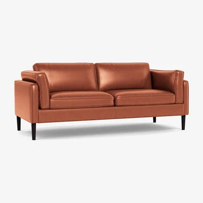 Heal's Heal's Sonno 3 Seater Leather Stonewash Light Brown 274 Wenge Black Feet - Heal's UK Furniture