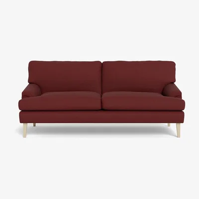 Heal's Heal's Stanton 3 Seater Sofa Capelo Linen-Cotton Etruscan Red Natural Feet