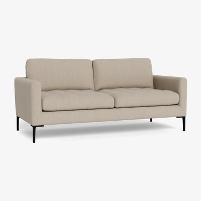 Heal's Heal's Eton 3 Seater Sofa Broad Weave Putty Brass Feet
