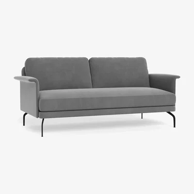 Heal's Heal's Iver 3 Seater Sofa Smart Velvet Mercury Black Feet
