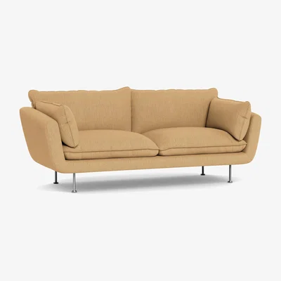Heal's Heal's Allora 3 Seater Sofa Smart Linen Mix Sand Black Feet