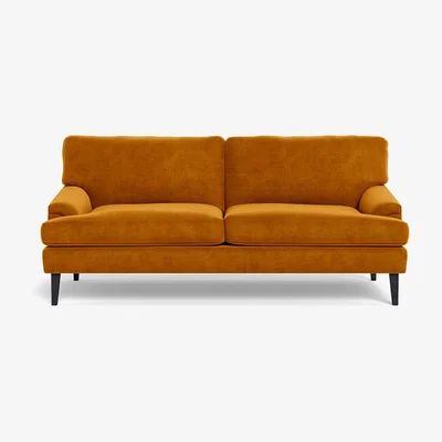Heal's Heal's Stanton 3 Seater Sofa Smart Luxe Velvet Cognac Black Feet