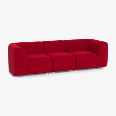 Heal's Heal's Lilli 3 Seater Sofa Melton Wool Red Oxide Natural Ash Feet - Heal's UK Furniture