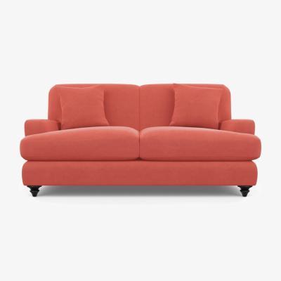 Heal's Heal's Hampstead 3 Seater Sofa Smart Luxe Velvet Airforce Blue Natural Feet - Heal's UK Furniture