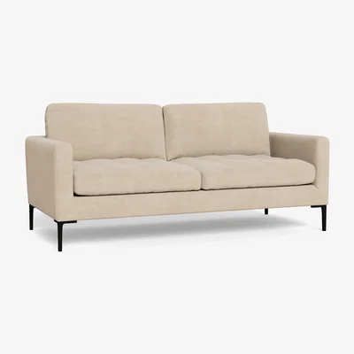 Heal's Heal's Eton 3 Seater Sofa Brushed Cotton Oat Black Feet
