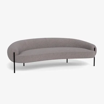 Heal's Heal's Isola 3 Seater Sofa Loop Boucle Granite Black Feet - Heal's UK Furniture