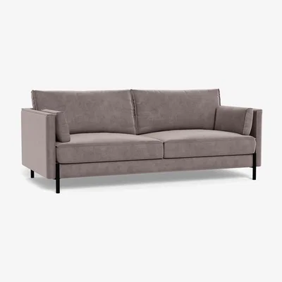 Heal's Heal's Tortona 3 Seater Sofa Smart Luxe Velvet Mushroom