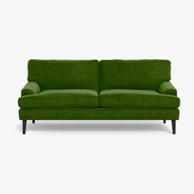 Heal's Heal's Stanton 3 Seater Sofa Smart Luxe Velvet Grass Black Feet