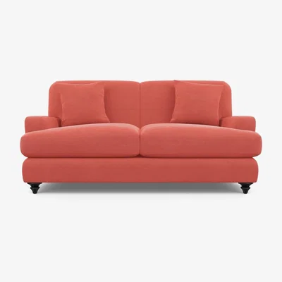 Heal's Heal's Hampstead 3 Seater Sofa Smart Luxe Velvet Azure Black Feet - Heal's UK Furniture