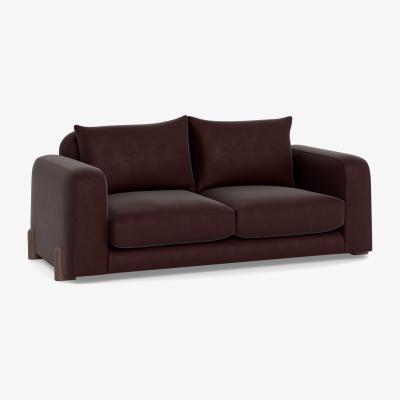 Heal's Heal's Nuvola 3 Seater Sofa Smart Luxe Velvet Acorn Walnut Stained Oak Feet