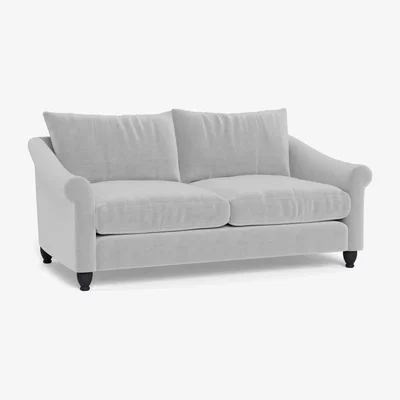 Heal's Heal's Devon 3 Seater Velvet Platinum Black Stain Beech Feet - Heal's UK Furniture