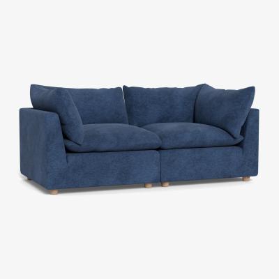 Heal's Heal's Astrid 3 Seater Sofa Broad Weave Lagoon Walnut Stained Beech Feet