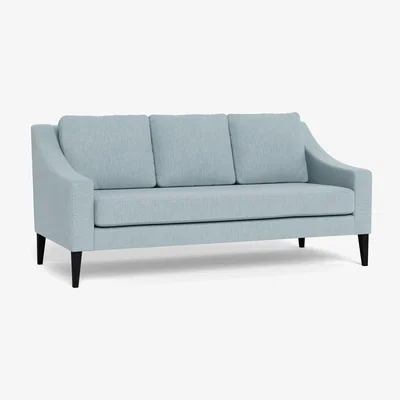 Heal's Heal's Richmond 3 Seater Sofa Smart Linen Mix Duck Egg Black Feet