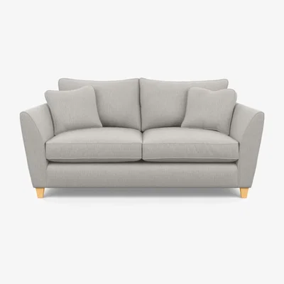 Heal's Heal's Torino 3 Seater Sofa Smart Linen Silver Mid Brown Feet - Heal's UK Furniture