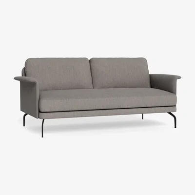 Heal's Heal's Iver 3 Seater Sofa Broad Weave Pebble Black Feet