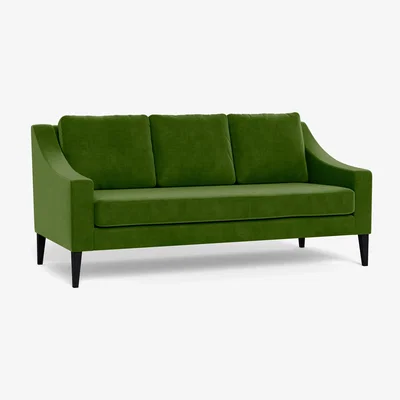 Heal's Heal's Richmond 3 Seater Sofa Smart Luxe Velvet Grass Black Feet