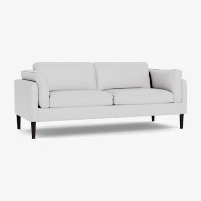Heal's Heal's Sonno 3 Seater Leather Grain White 000 Wenge Black Feet - Heal's UK Furniture