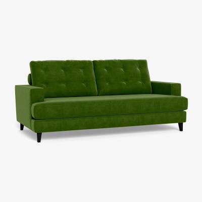 Heal's Heal's Mistral 3 Seater Sofa Smart Luxe Velvet Grass Black Feet