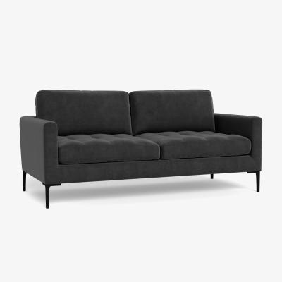 Heal's Heal's Eton 3 Seater Sofa Smart Luxe Velvet Nickel Black Feet - Heal's UK Furniture