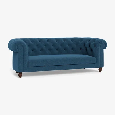 Heal's Heal's Fitzrovia 3 Seater Sofa Texture Ink Black Feet - Heal's UK Furniture