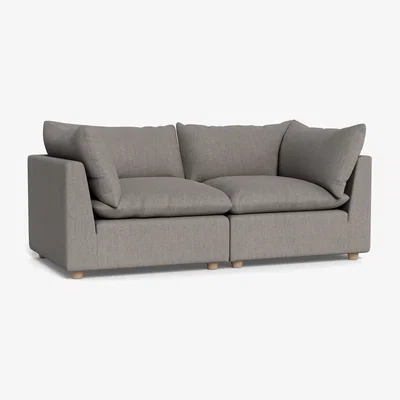 Heal's Heal's Astrid 3 Seater Sofa Broad Weave Pebble Walnut Stained Beech Feet