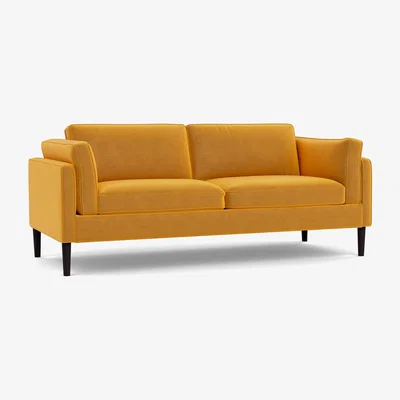 Heal's Heal's Sonno 3 Seater Nobilis Velvet Mustard Wenge Black Feet - Heal's UK Furniture