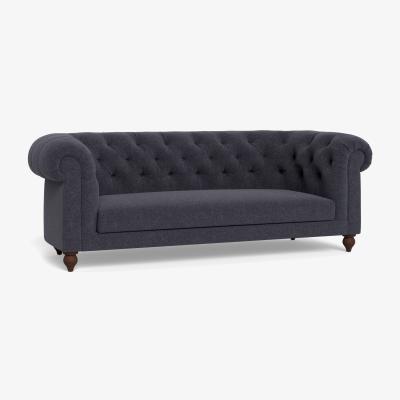 Heal's Heal's Fitzrovia 3 Seater Sofa Texture Soot Black Feet - Heal's UK Furniture