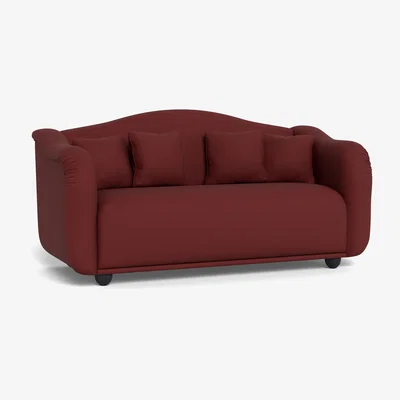 Heal's Heal's Tetbury 3 Seater Sofa Capelo Linen-Cotton Etruscan Red Black Feet