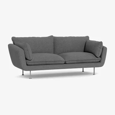Heal's Heal's Allora 3 Seater Sofa Tejo Recycled Noir Stainless Steel Feet