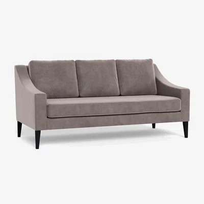Heal's Heal's Richmond 3 Seater Sofa Smart Luxe Velvet Mushroom Black Feet - Heal's UK Furniture