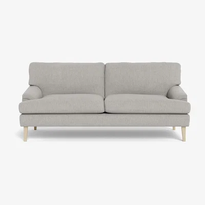 Heal's Heal's Stanton 3 Seater Sofa Smart Linen Mix Silver Natural Feet