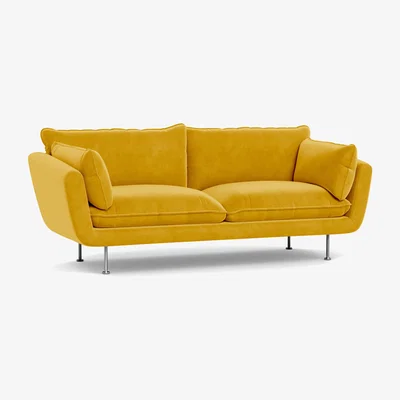 Heal's Heal's Allora 3 Seater Sofa Smart Luxe Velvet Canary Brass Feet