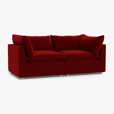 Heal's Heal's Astrid 3 Seater Sofa Smart Luxe Velvet Mulberry Walnut Stained Beech Feet